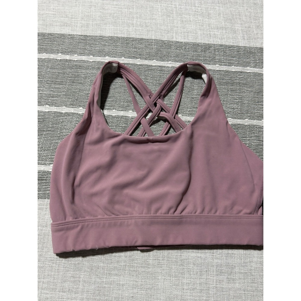 Iuga Womens Medium‎ Mauve Strappy Crisscross Back Sports Bra Yoga Activewear Top